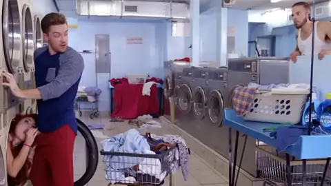 Red-haired Is Giving A Suck-job At The Laundromat